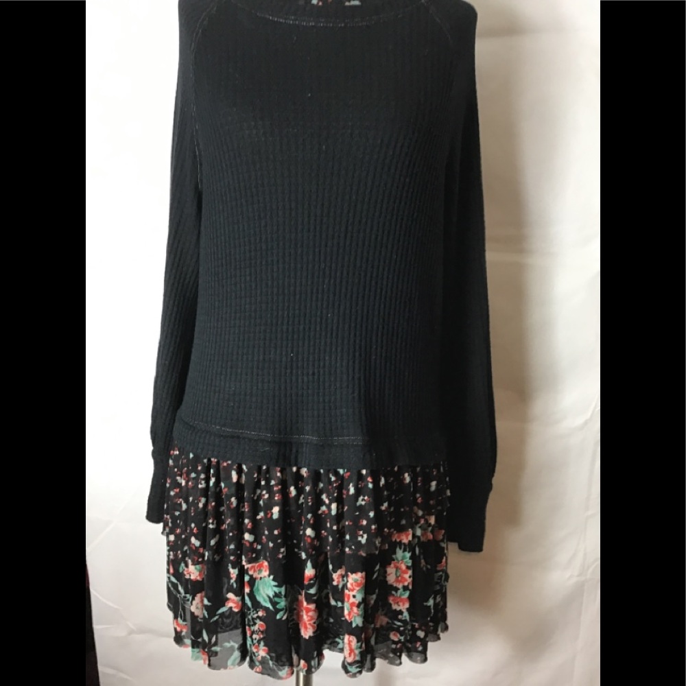 Free people black  oversized tunic blouse size XS
